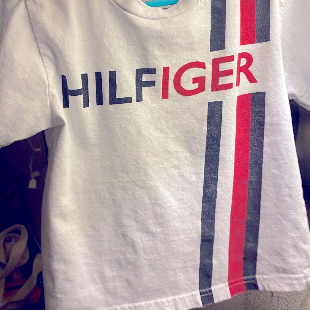 Size 5T white hilfiger shirt